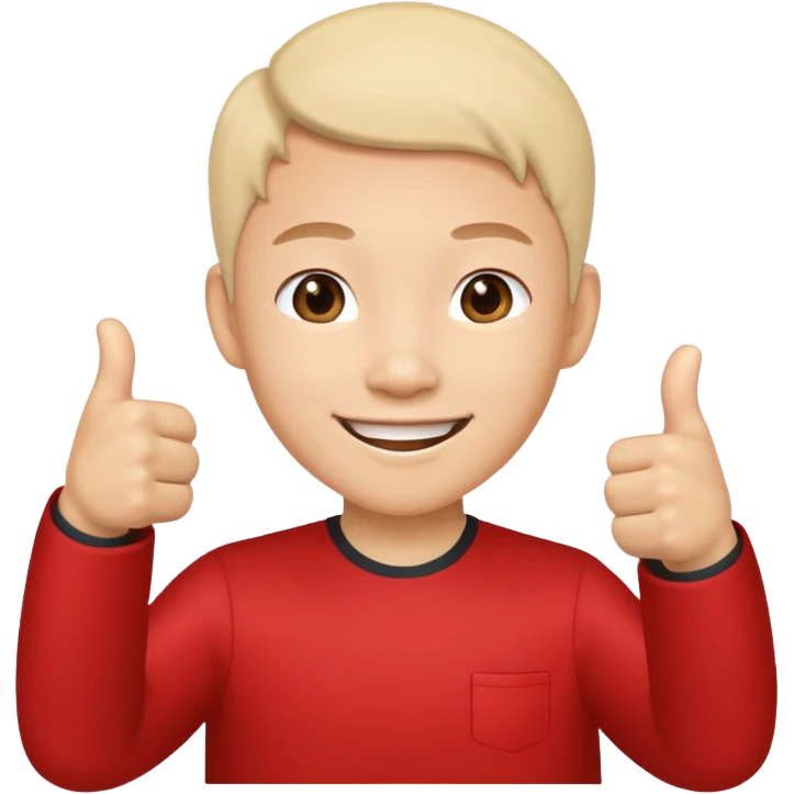 Smiley face with two thumbs up. The face is asian emoji