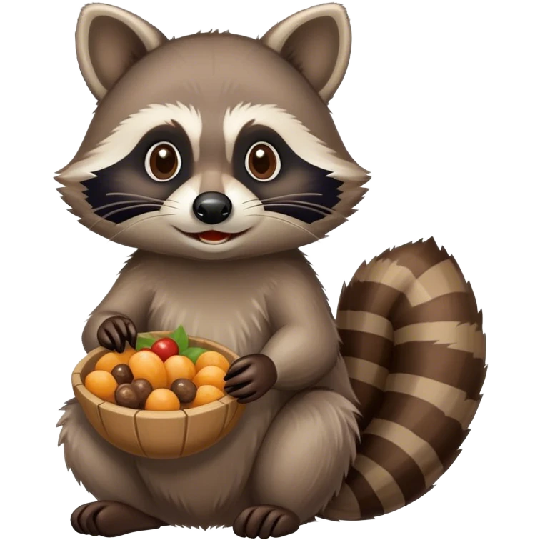 raccoon with food emoji