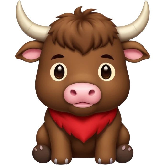Chibi style Plush bull emoji