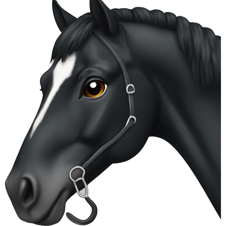 Black horse with a white blaze and snip emoji
