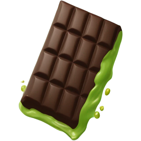A bar of Dubai chocolate filled with Green pistachio cream emoji