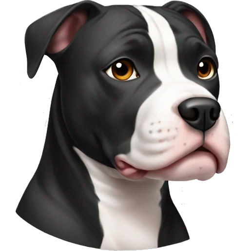 Pitbull black With a white stripe on the face  emoji