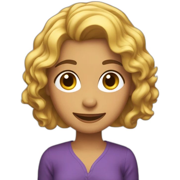 Una mujer de cabello rizado riendo emoji