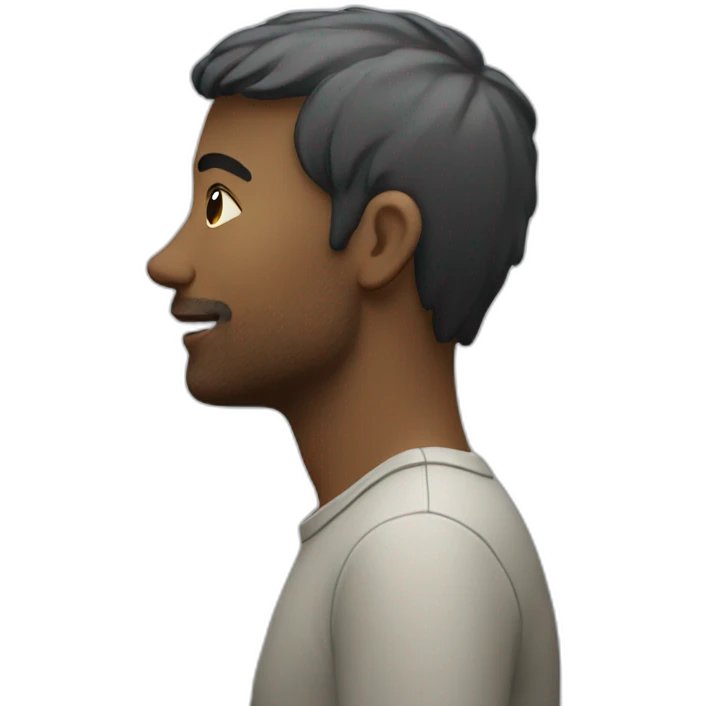 Man looking high up at the sky (side view) emoji