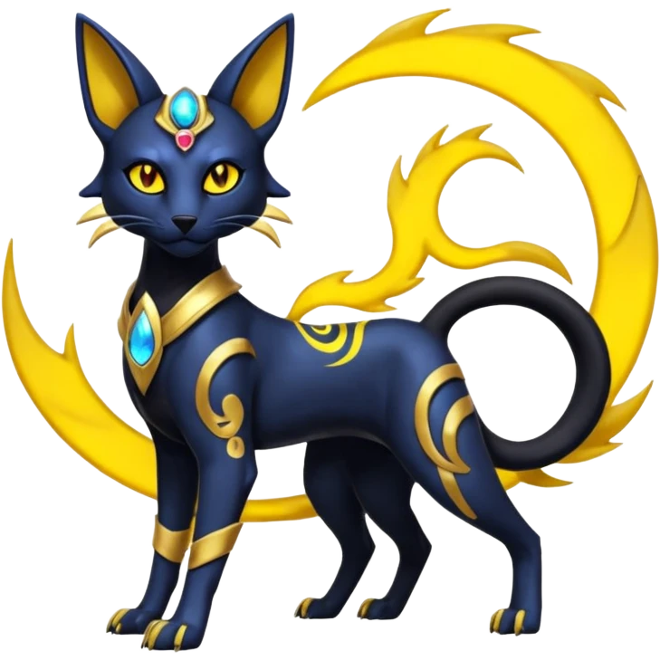 Bastet-Umbreon-Solgaleo-Salandit-fusion emoji