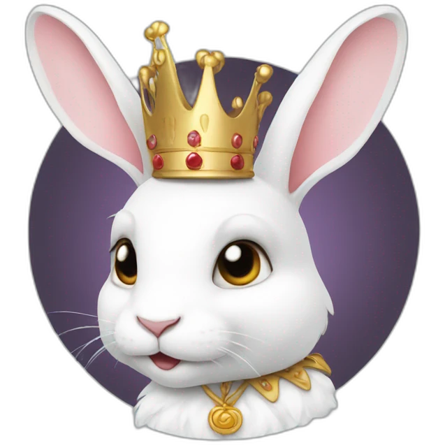 white rabbit wearing a crown emoji
