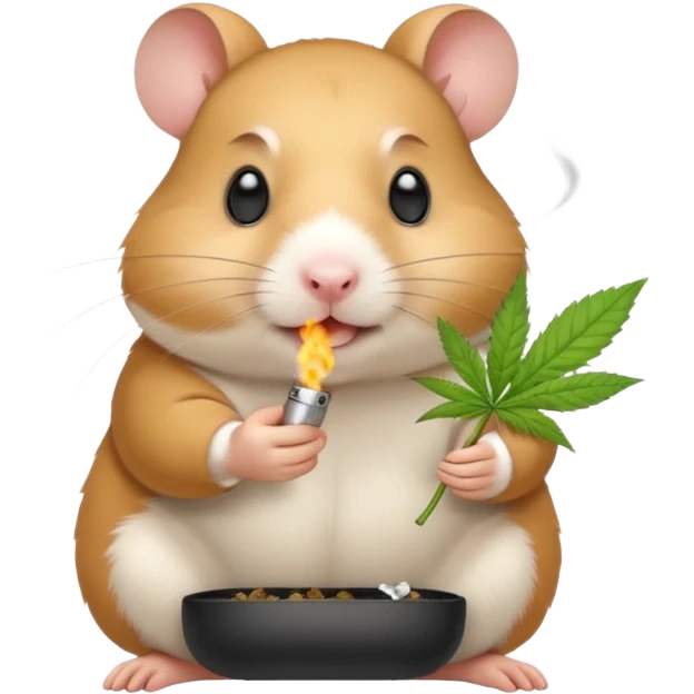 Hamster smoking weed emoji