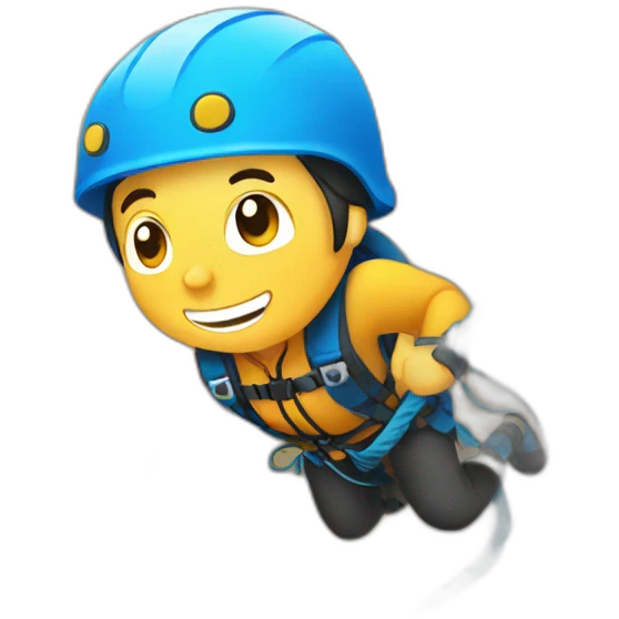 Canyoning with rope emoji