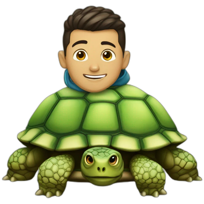 Ronaldo sur tortue emoji
