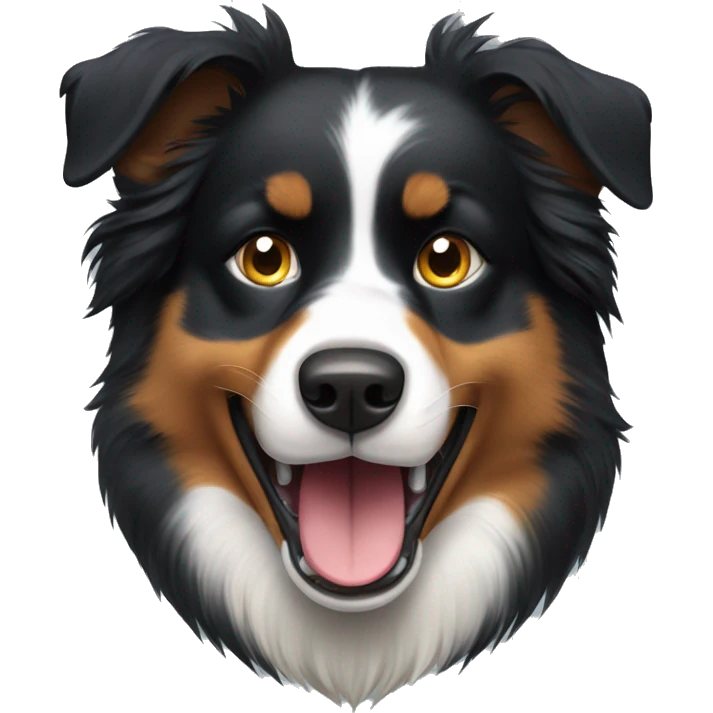Angry growling Small black australian shepherd dog emoji