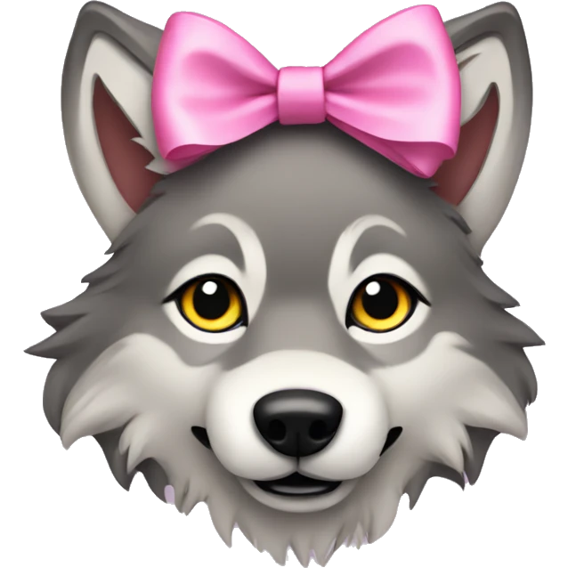 Wolf with pink bow emoji