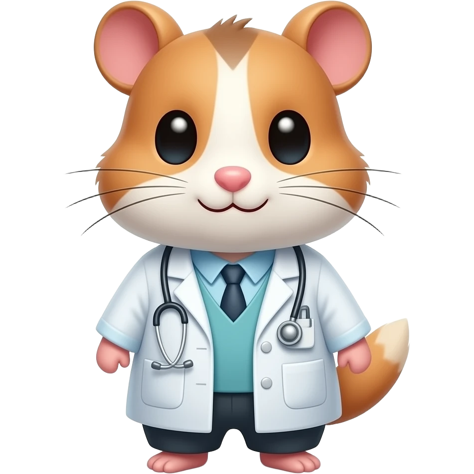 Cute Hamster in a lab coat emoji
