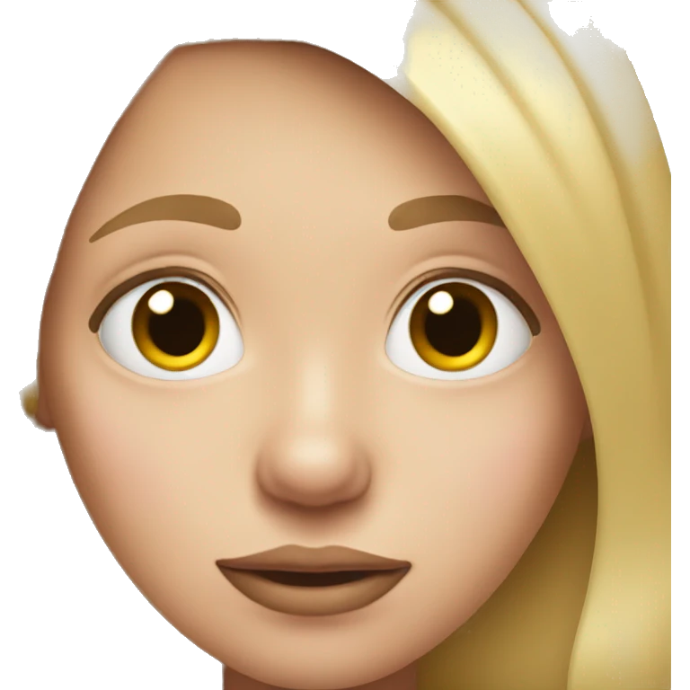Blond girl with pig nose emoji