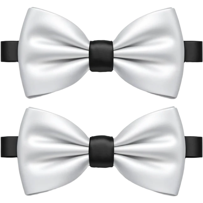 A white bow tie and a black bow tie  emoji