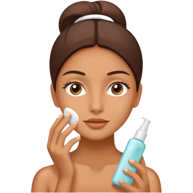 Perempuan lagi skincare (tapi yang lebih ketutup) fokus di muka emoji