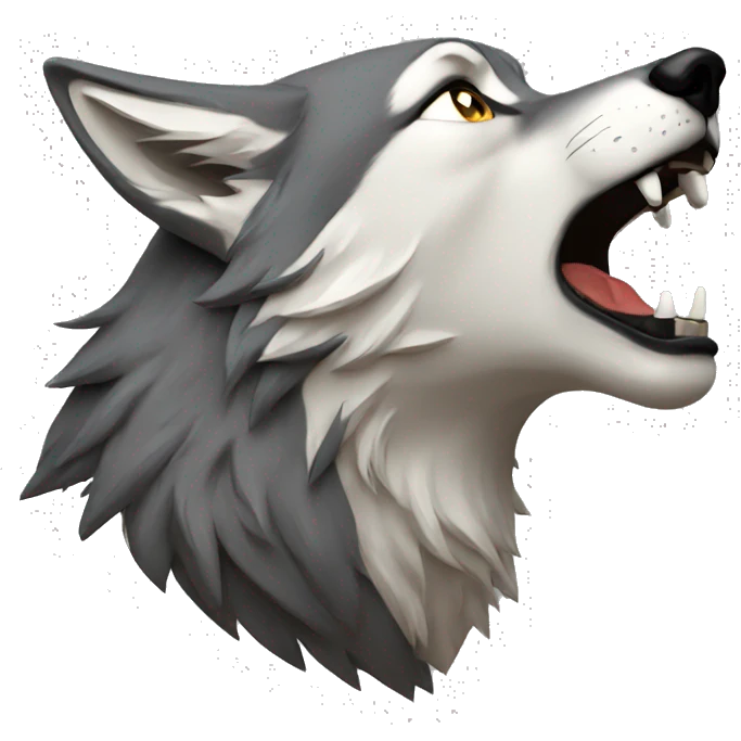 howling wolf realistic emoji