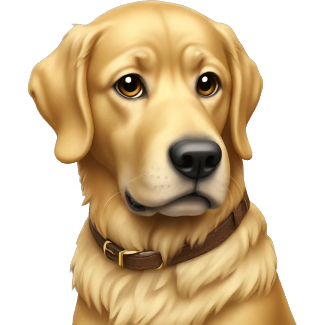 golden retreivor looking up side emoji