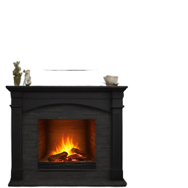Realistic fireplace black emoji