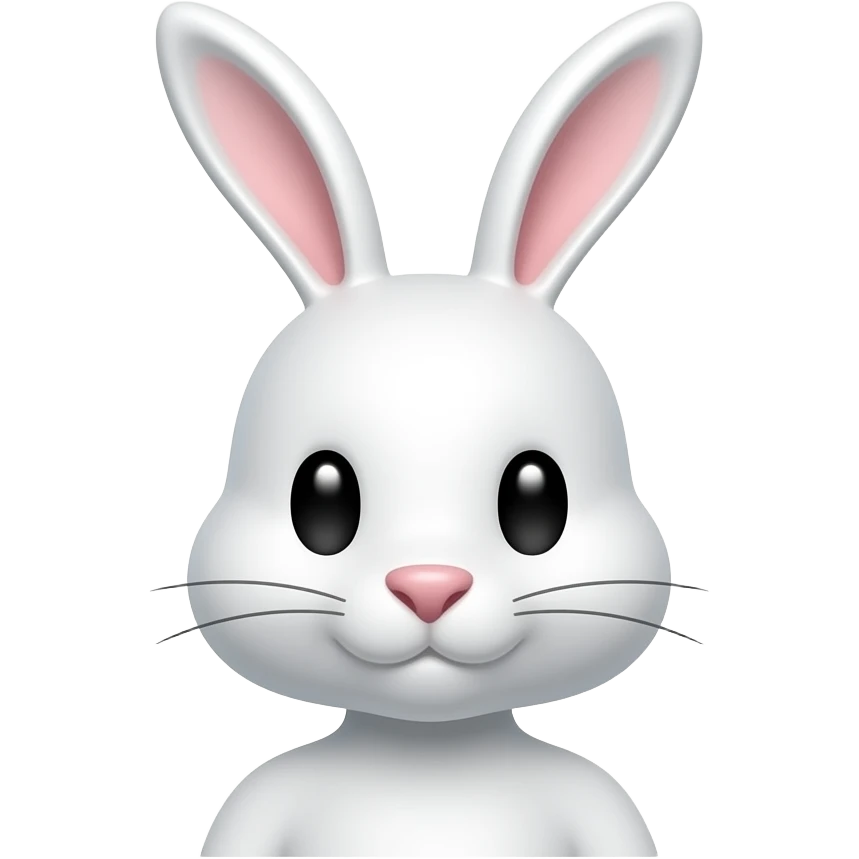 pure white bunny head and neck emoji