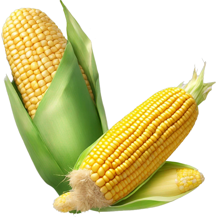 Massive corn on the cob with two potatoes on the bottom emoji