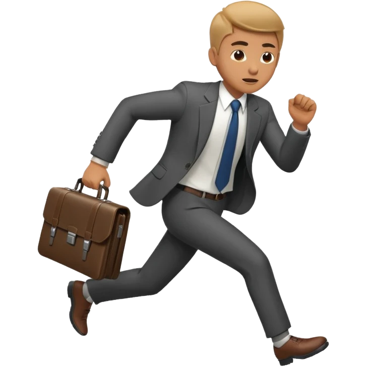 A man in a suit running with a briefcase emoji