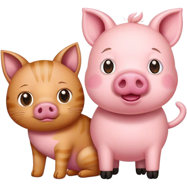 a cat and a pig together  emoji