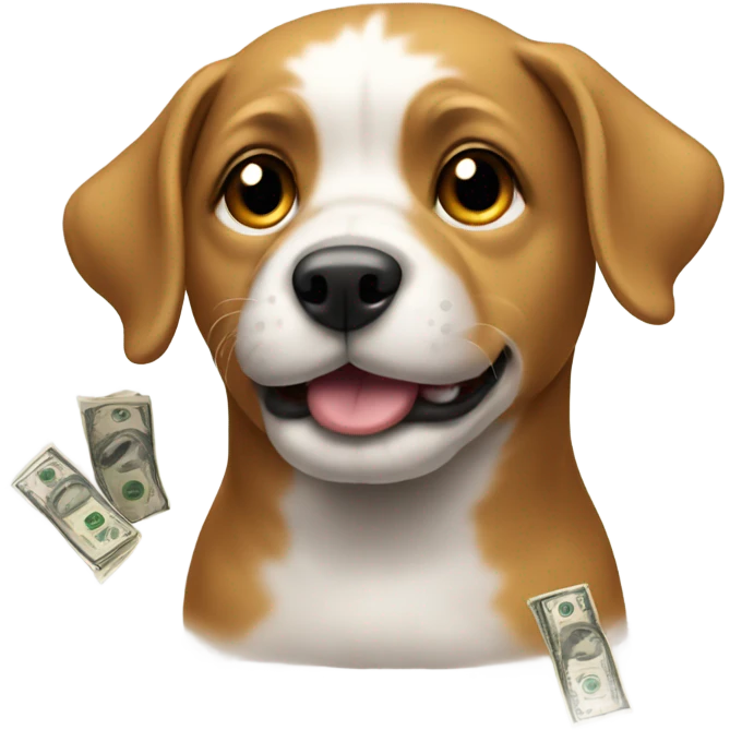 Dog with money emoji
