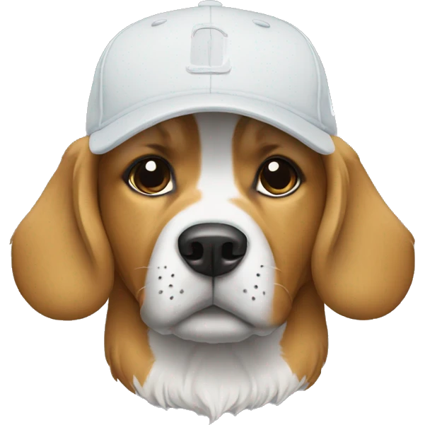 Dog wearing cap nike emoji