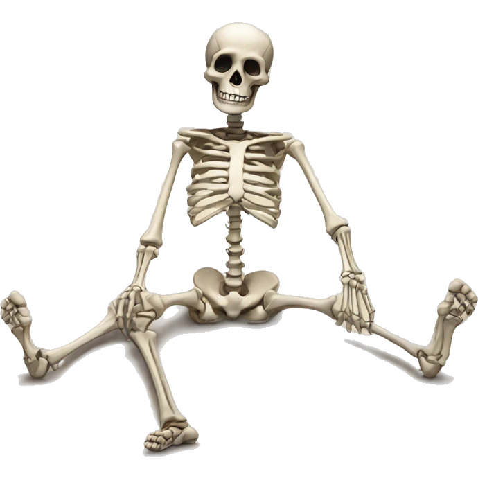 Skeleton praing with his knees on the floor emoji