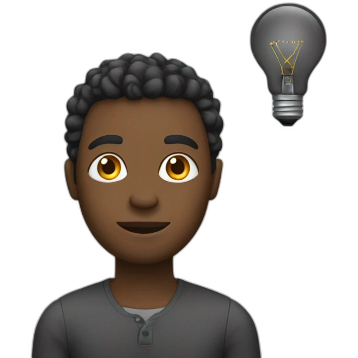 black man with idea emoji