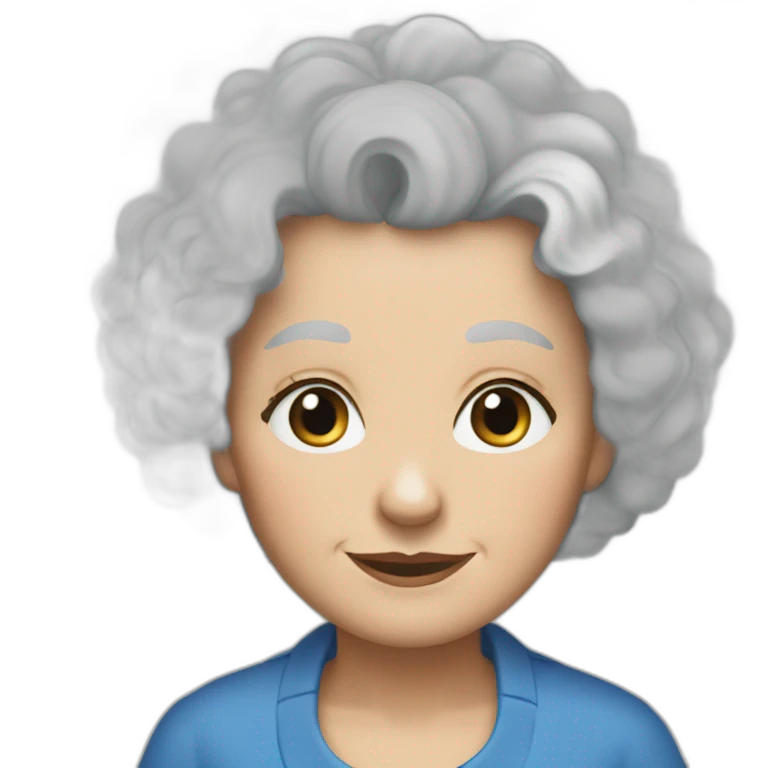old lady blonde curly hair blue eyes emoji