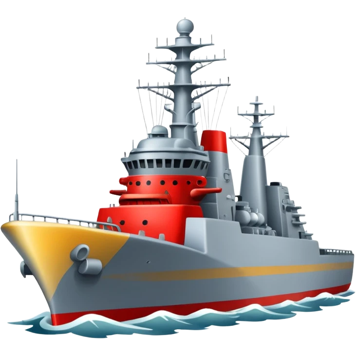 A naval destroyer ship emoji