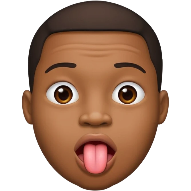 A black man thats pregnant and has his tangue out  emoji