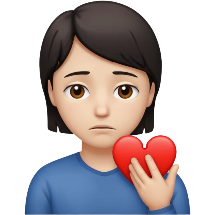 Sad face with stop hands and broken heart emoji