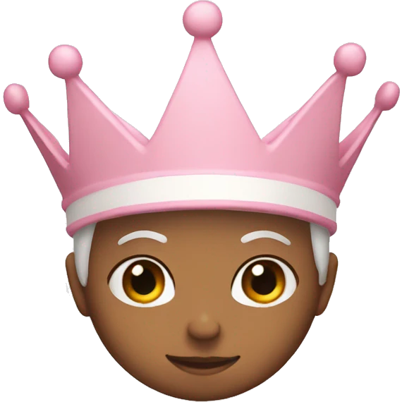 White and pastel pink crown emoji