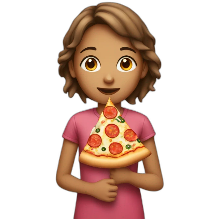 Girl eating pizza  emoji