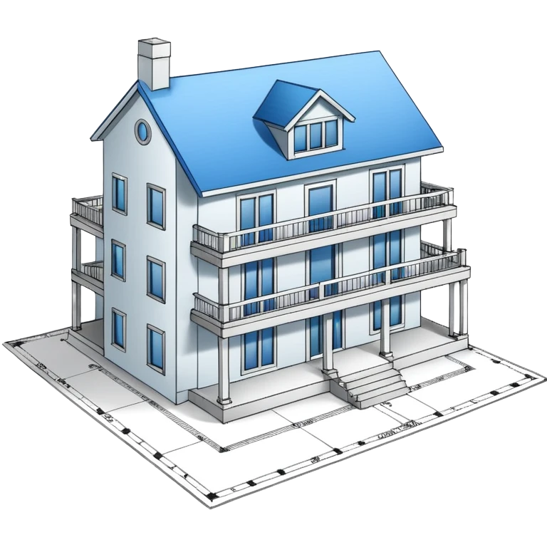 hand draw house plan on paper emoji