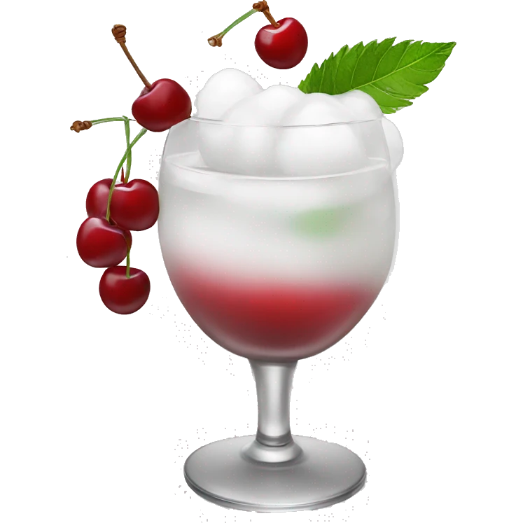 white cocktail with cherry emoji
