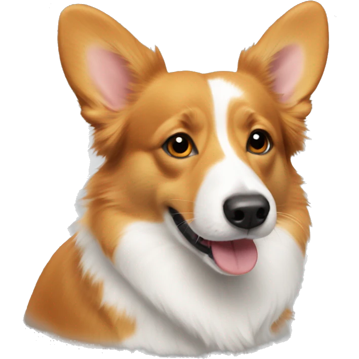 Orange corgi Aussie mix with no tail emoji