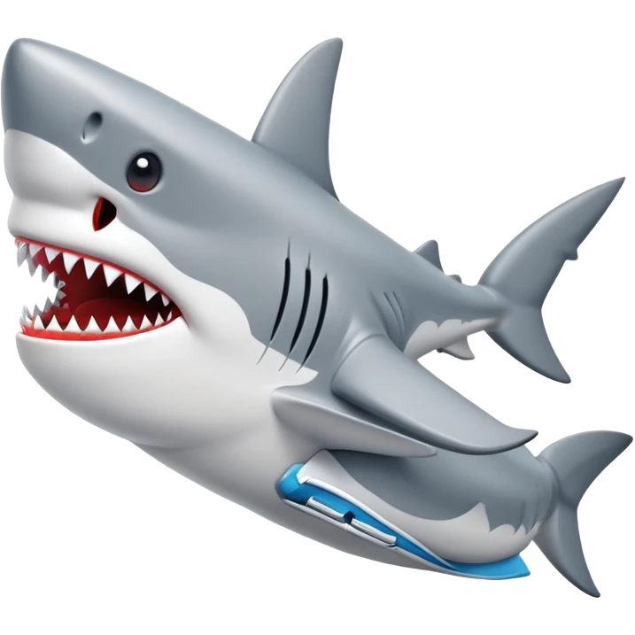 Shark with sneakers emoji