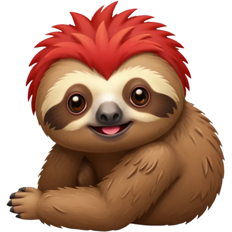 sloth with a red mohican emoji