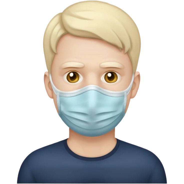 남자가 아파서 입에 마스크 쓴 이모지 emoji