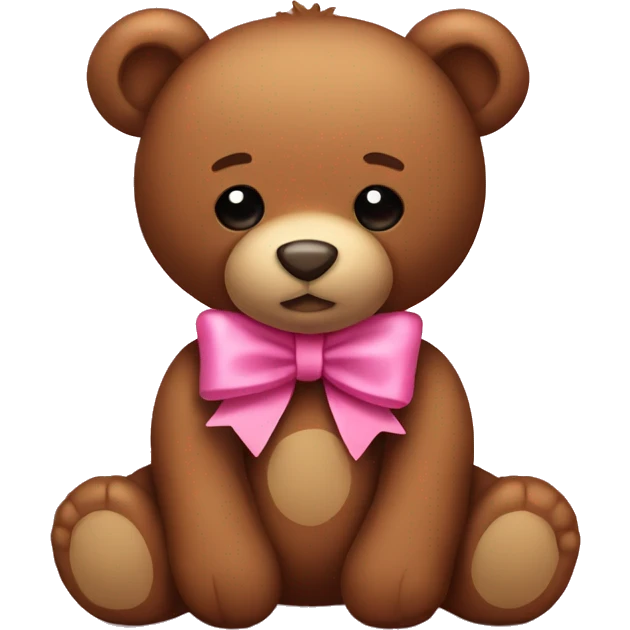 Brown teddy bear with pink bow  emoji