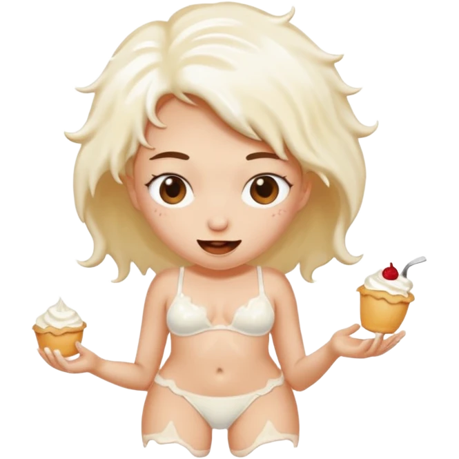 Cream pie pushed into female's panties emoji