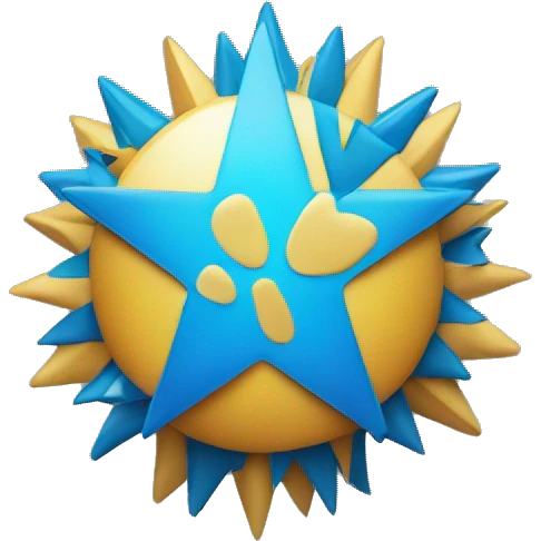 Blue chip round star in center emoji