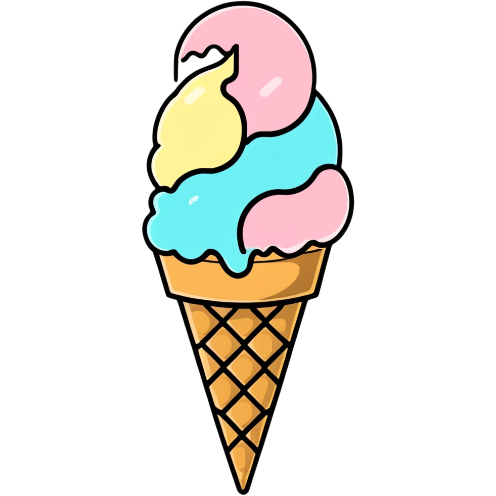 Meted ice cream cone emoji