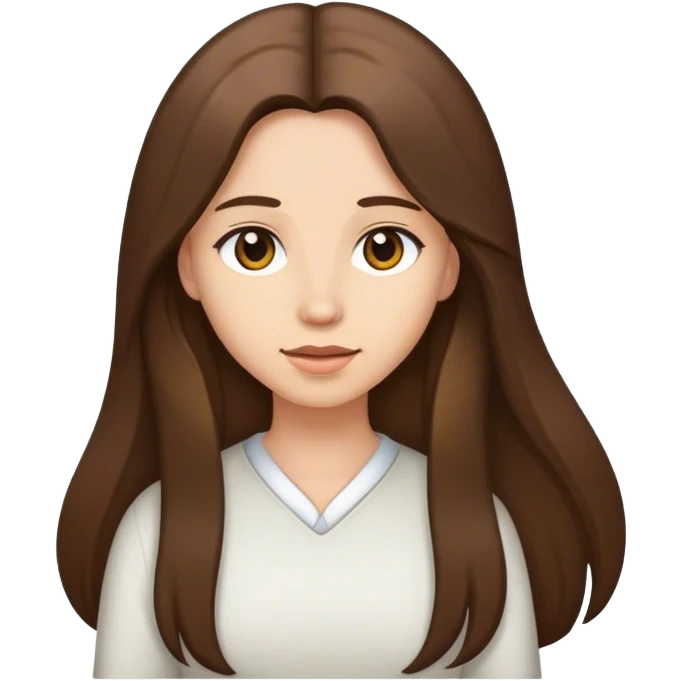 brunette long hair  emoji