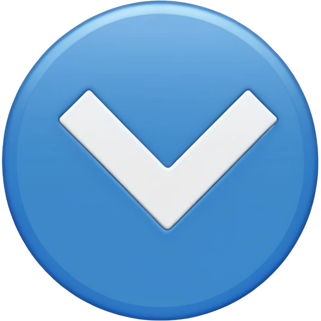 A blue circle entered by a white check mark emoji