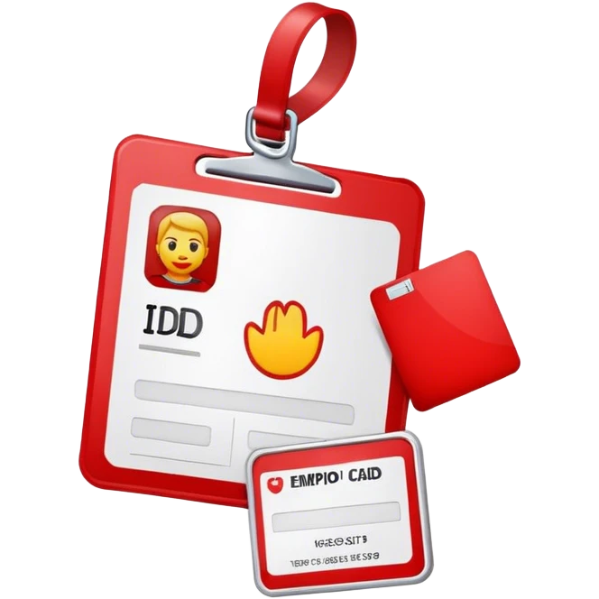 RED ID CARD without the person emoji