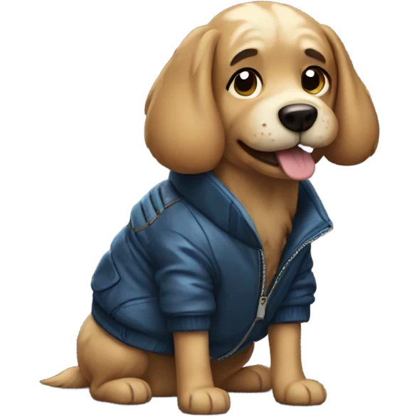 Dog wearing a boomber jacket emoji